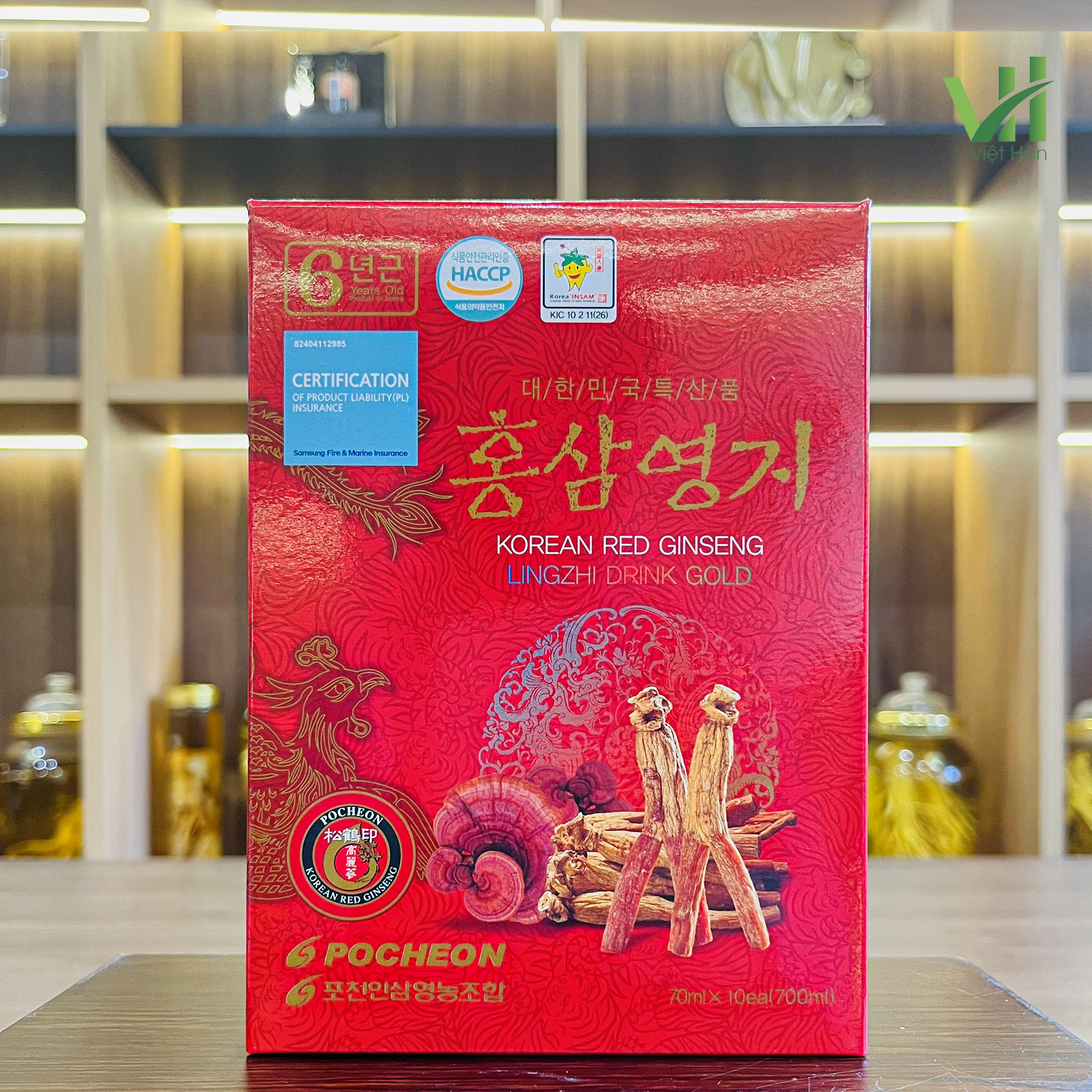 Nước Hồng Sâm Linh Chi Pocheon Hàn Quốc Hộp 70ml x 30 gói - Ảnh 5