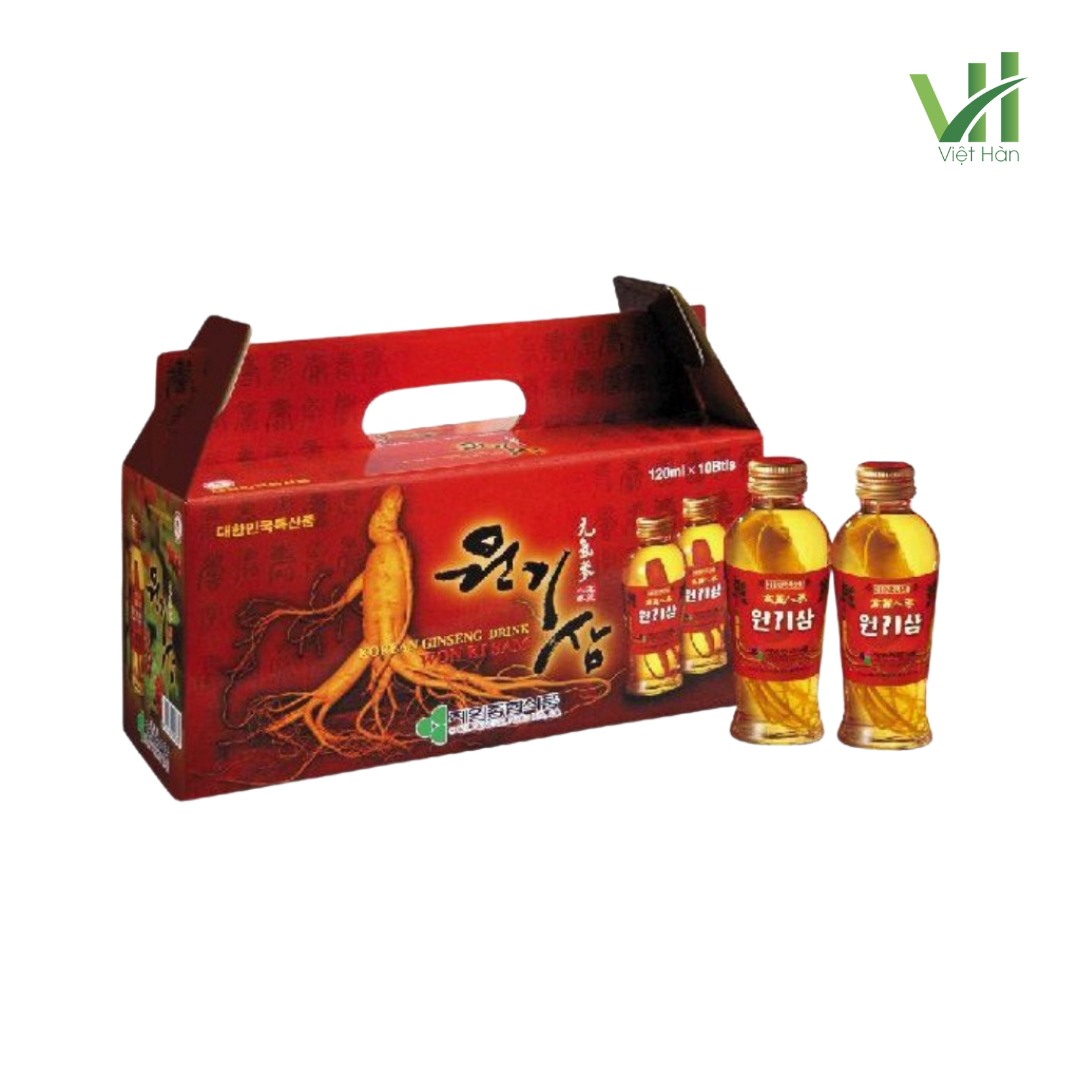 Nước Hồng Sâm Có Củ Won Ki Sam 120ml x 10 chai