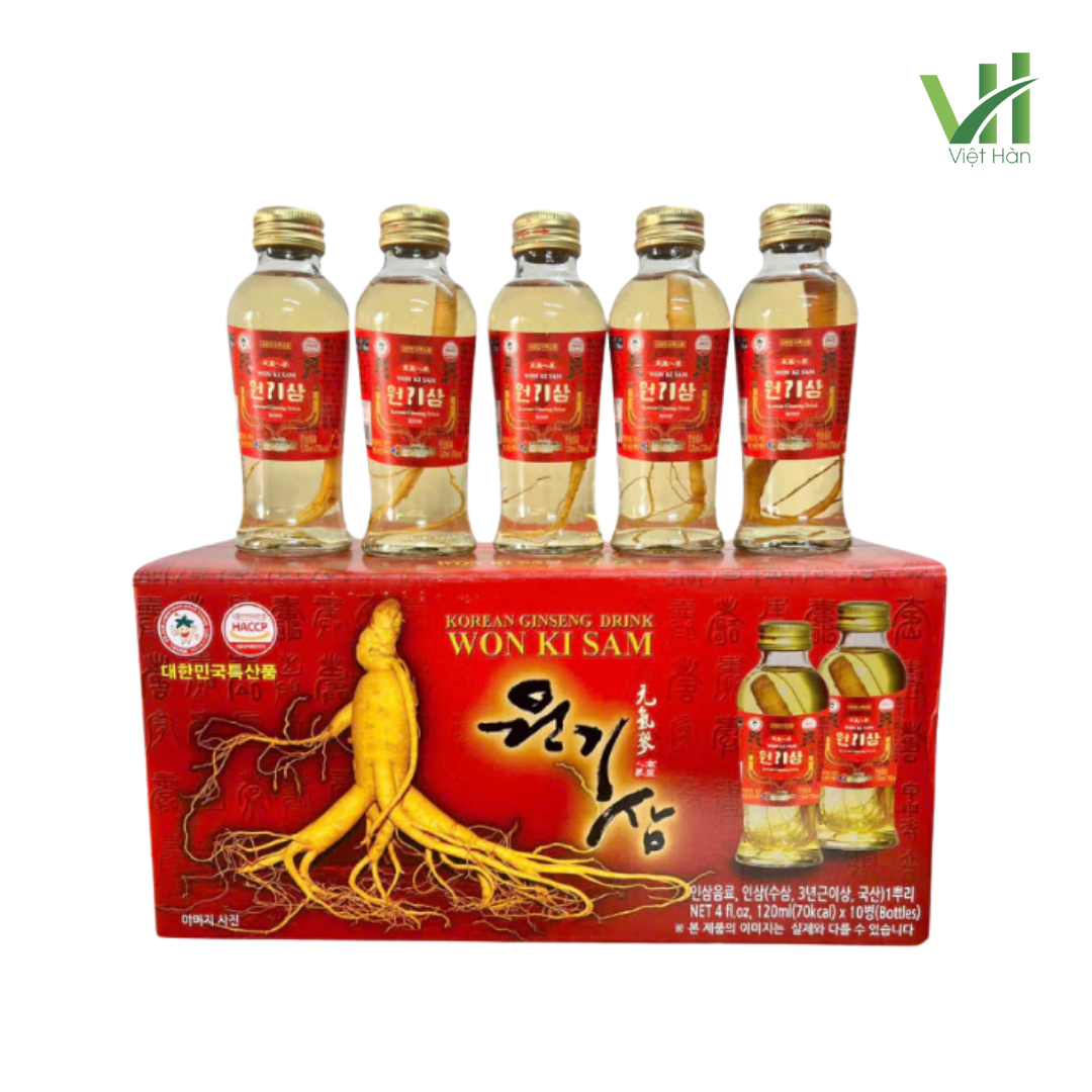 Nước Hồng Sâm Có Củ Won Ki Sam 120ml x 10 chai - Ảnh 4