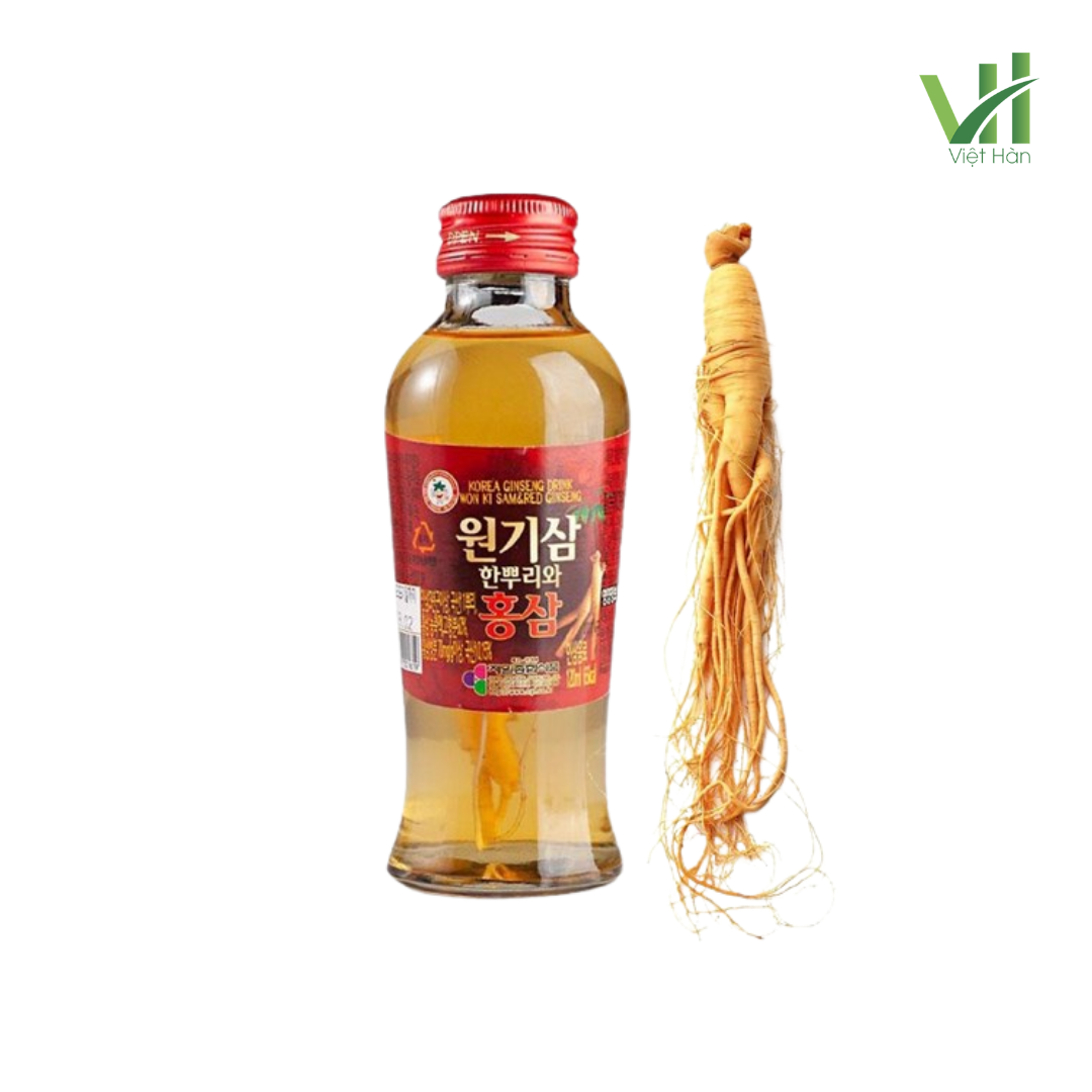 Nước Hồng Sâm Có Củ Won Ki Sam 120ml x 10 chai - Ảnh 3