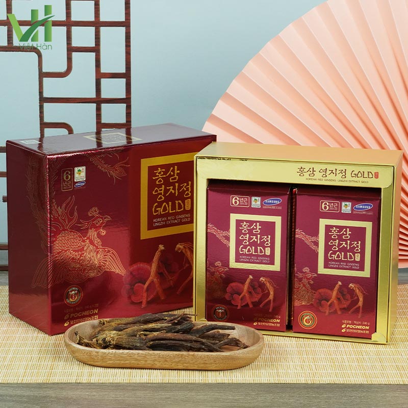 Cao Hồng Sâm Linh Chi Pocheon Hàn Quốc Hộp 240g x 2 lọ - Ảnh 3