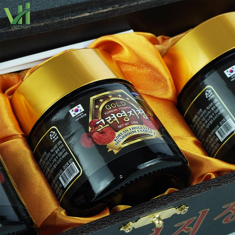 Cao Linh Chi Núi Hàn Quốc hộp gỗ đen 360g (120g x 3 lọ) – Nhập khẩu - Ảnh 4
