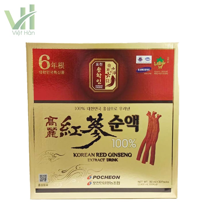 Nước Hồng Sâm Pocheon Hàn Quốc Hộp 30 gói x 80ml - Ảnh 4